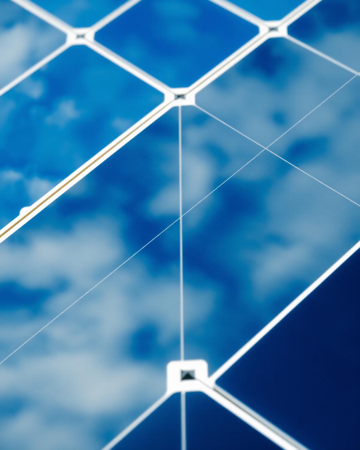 Close-up of solar panel surface